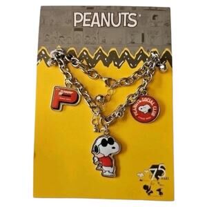 Peanuts Snoopy social club Bracelet Charms Silver Tone New cartoon